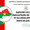 Rapport de suivi des Indicateurs de l'économie et du développement du mois de juillet 2023